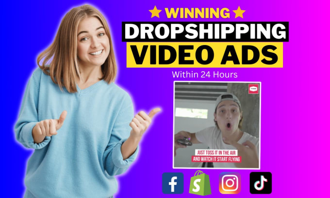 Gig Preview - Create tiktok, facebook video ads for dropshipping products