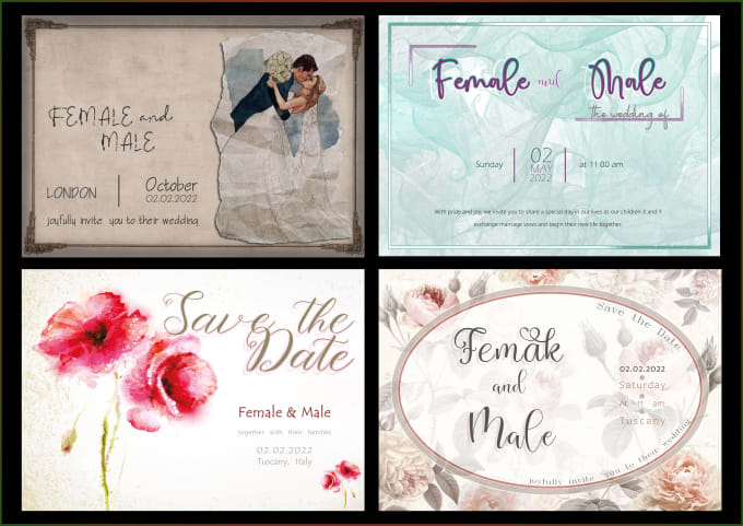 Gig Preview - Design your wedding opening special day invitations and greeting cards