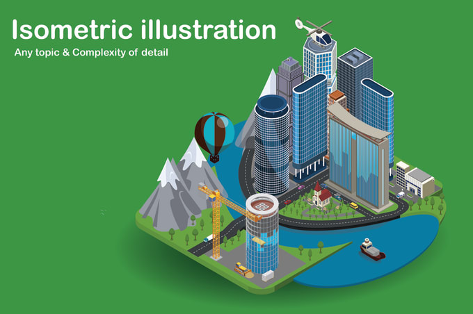 Gig Preview - Design incredible isometric or flat illustration for web