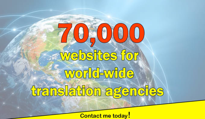 Gig Preview - Give you 70k websites for translation agencies