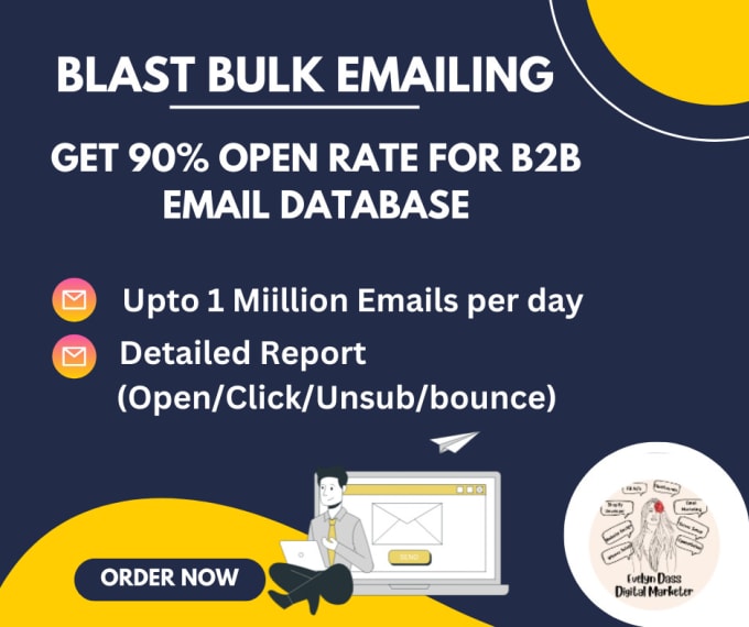 Gig Preview - Send bulk emails or email blast to your business email list