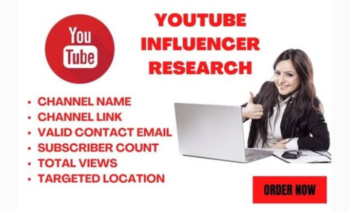 Gig Preview - Find best youtube influencer for your niche