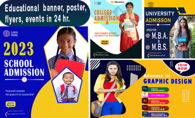 Gig Preview - Create school, college and all educational banner, event and kids poster in 24hr