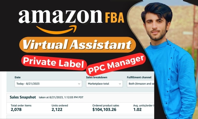 Gig Preview - Be amazon fba virtual assistant for private label, ppc expert