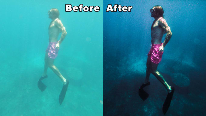 Gig Preview - Edit your underwater photos