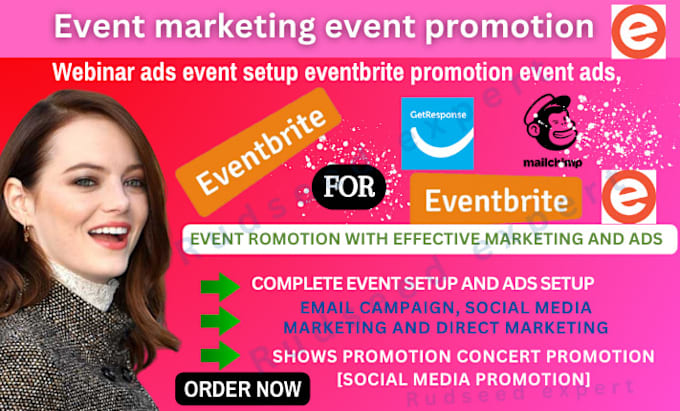 Gig Preview - Event promotion event marketing event setup, webinar audience eventbrite