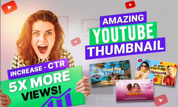 Gig Preview - Do catchy amazing custom youtube thumbnail design