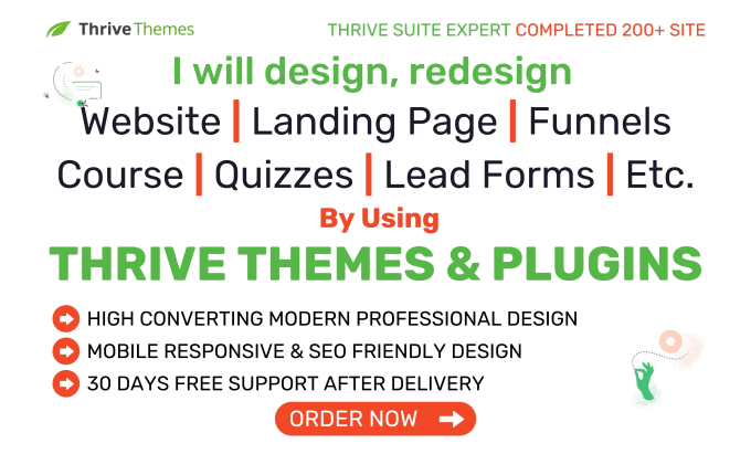 Gig Preview - Use thrive themes thrive suite architect to build website, landing page, funnels