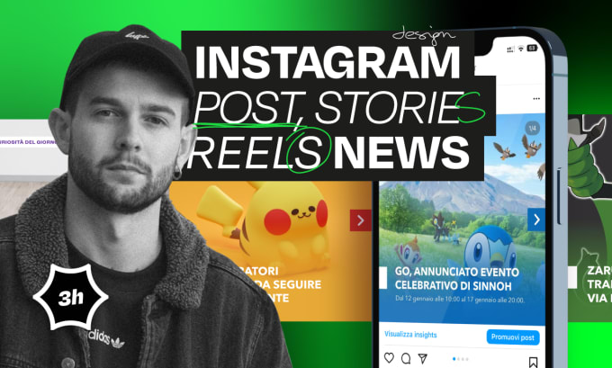 Gig Preview - Design instagram post, stories, reels for your news page fast delivery