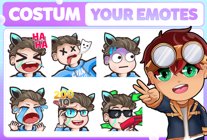 Gig Preview - Create custom twitch emotes and badges in my chibi style