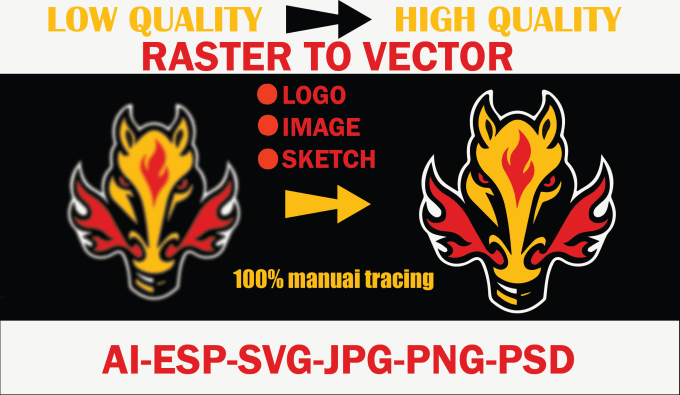 Gig Preview - Redo,resize,reproduce blur logo like manual vector tracing