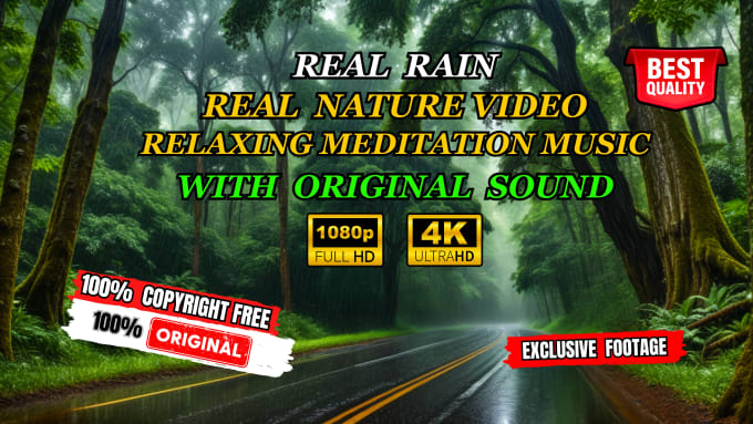 Bestseller - create 4k real rain, relaxing meditation music nature video