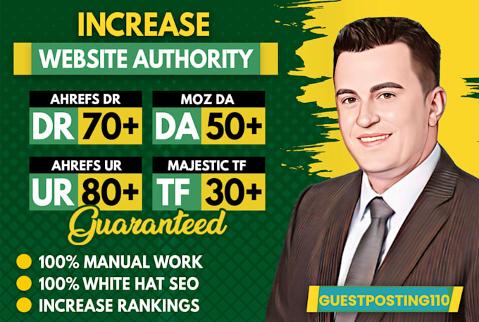 Gig Preview - Increase domain rating ahrefs dr url rating ahrefs ur domain authority moz da