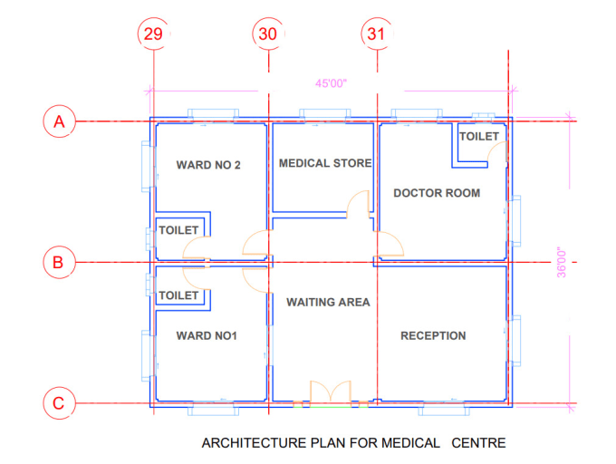 Gig Preview - Draw 2d plan with grids and 3d plan