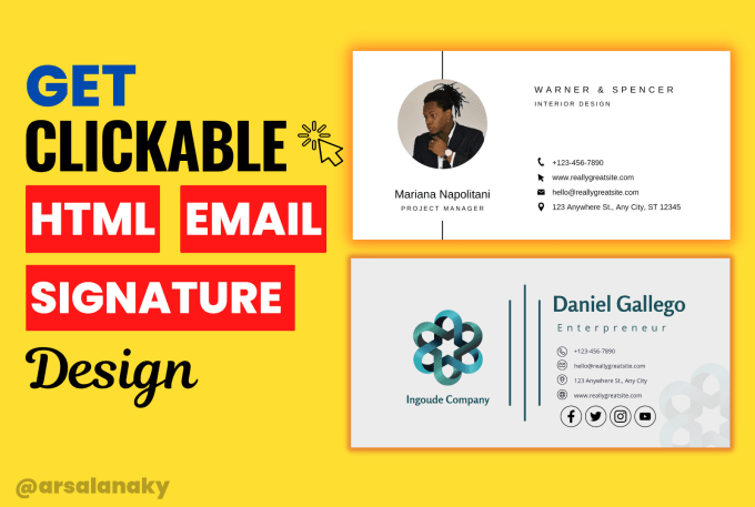 Gig Preview - Create clickable html email signature, html email signature