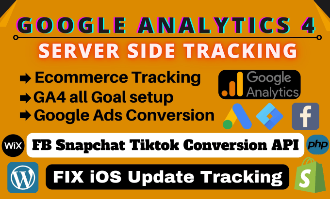 Gig Preview - Fix or setup google analytics 4, ga4 server side tracking,ga4 ecommerce tracking