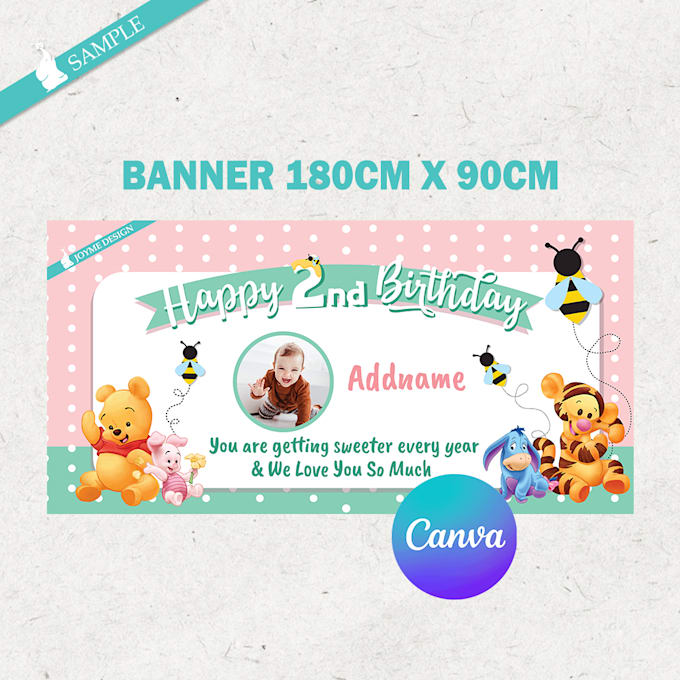 Bestseller - design a custom canva birthday template design