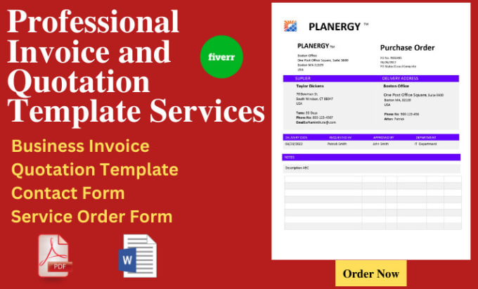 Gig Preview - Design professional invoice template