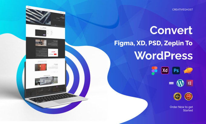 Gig Preview - Convert figma, xd, psd, zeplin to wordpress using elementor