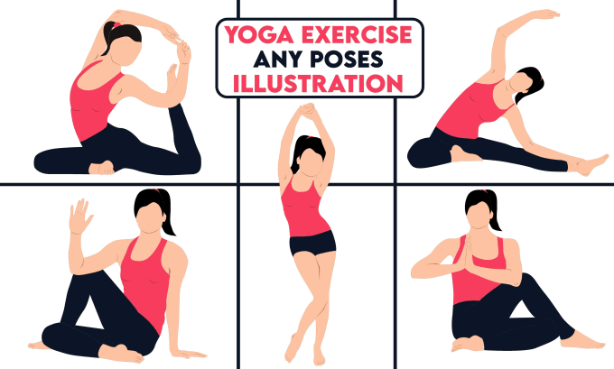 Gig Preview - Draw amazing yoga, fitness, workout, exercise any pose illustration