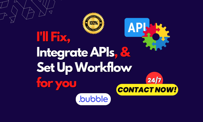 Gig Preview - Help you fix, integrate API or setup any workflow on bubble io