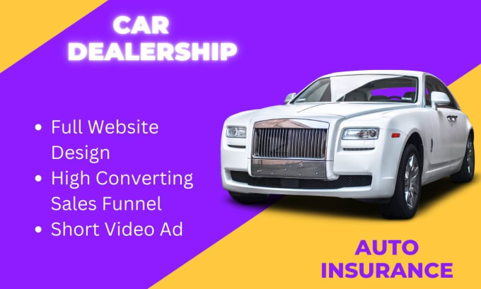 Gig Preview - Car dealership website, auto insurance website, car dealership promo video