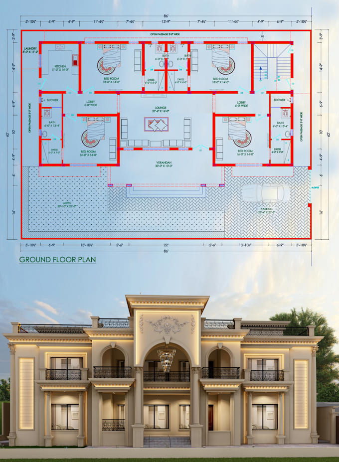 Gig Preview - Draw anything in autocad 2d,PDF,plans elevation, section