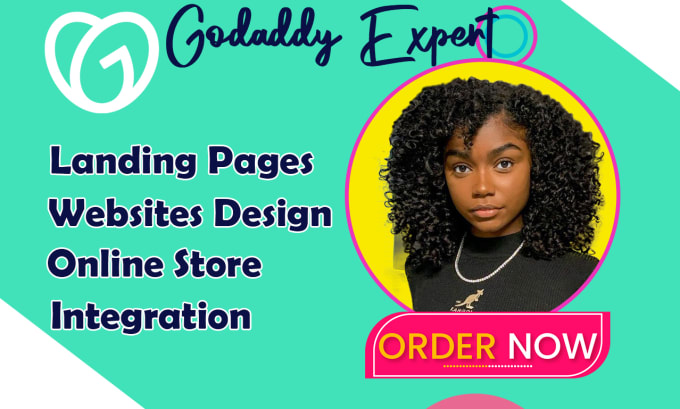 Gig Preview - Godaddy website design, godaddy website redesign redesign godaddy landing page