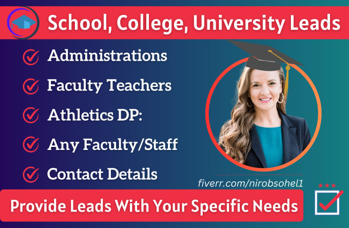 Gig Preview - Provide school, college, university lead generation service