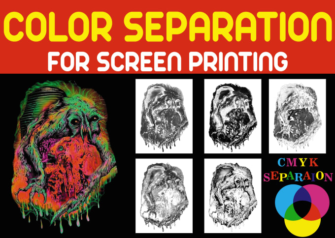 Gig Preview - Do color separation for screen printing cmyk, spot, and tshirt design