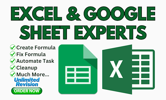 Gig Preview - Be your google sheet, excel worksheet expert