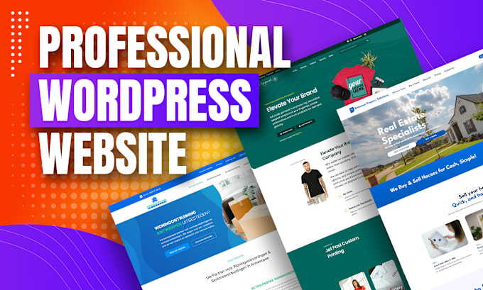 Gig Preview - Make a professional wordpress website for your business