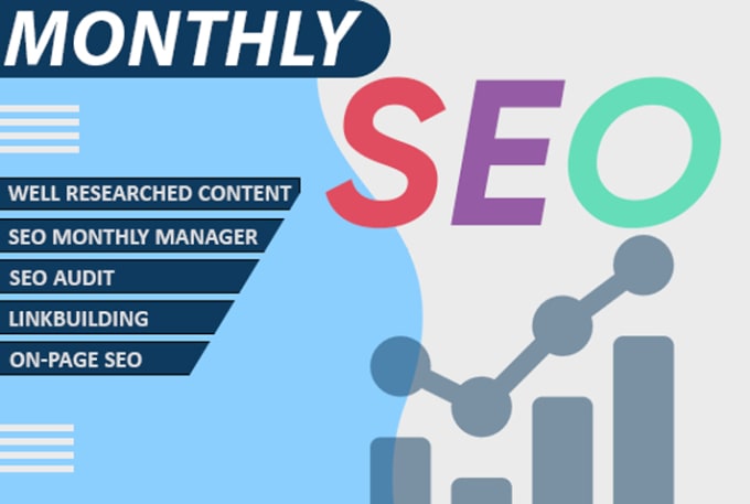 Gig Preview - Work as your monthly SEO manager to achieve better results