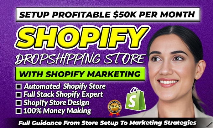 Gig Preview - Build passive income shopify store, dropshipping store, setup shopify design