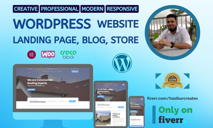 Gig Preview - Develop responsive wordpress website design, landing pages and ecommerce store