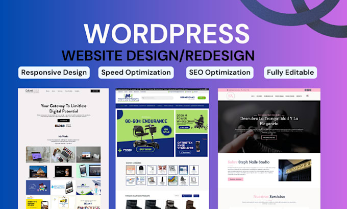 Gig Preview - Design, redesign and develop a responsive wordpress website