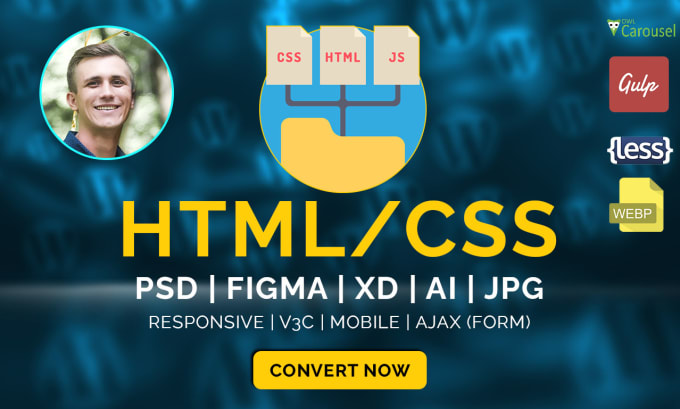 Gig Preview - Responsive website, PSD to html, figma to html, xd to html