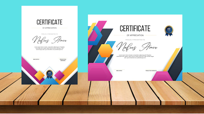 Gig Preview - Do excellent professional certificate design for you