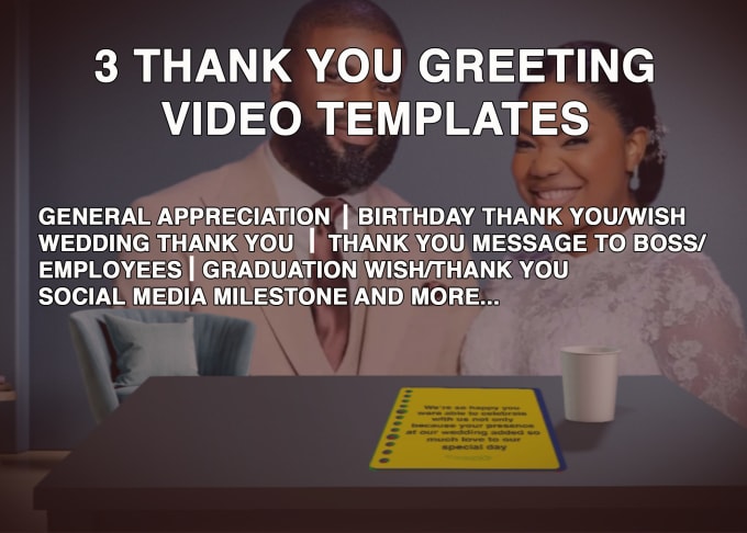 Gig Preview - Thank you video for birthday, wedding, milestone and customers