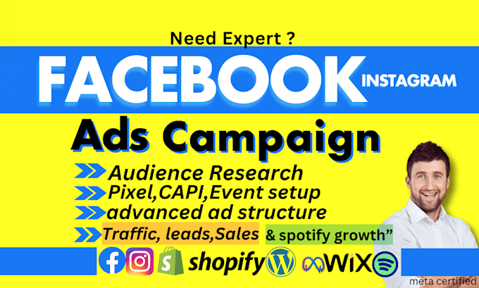 Bestseller - run meta ads, shopify facebook ads,instagram ads,fb advertising spotify,ad coach