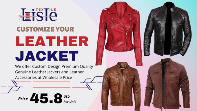 Gig Preview - Do custom design biker genuine leather jackets at wholesale