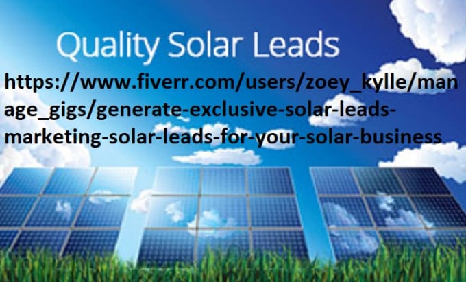 Gig Preview - Generate exclusive solar leads marketing, solar leads for your solar business