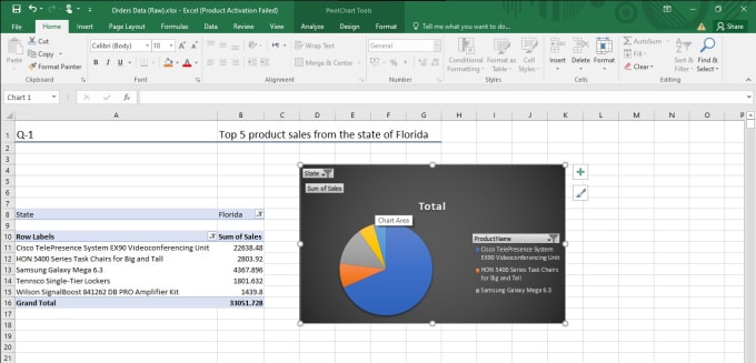 Gig Preview - Create pivot tables and related graph