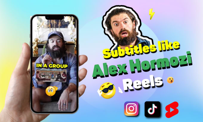 Bestseller - edit instagram reel tiktok yt shorts with captions alex hormozi style