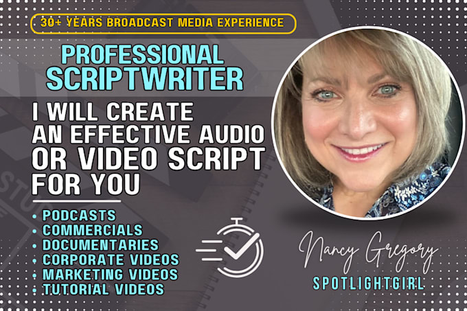 Gig Preview - Create an effective professional video or audio script for you