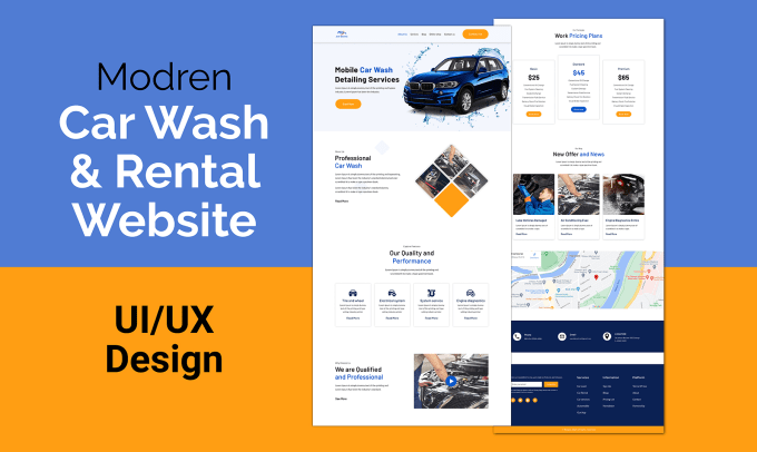 Gig Preview - Design UI UX car repair website, car wash, and car rental website