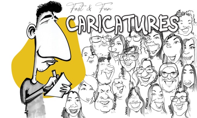 Gig Preview - Create fast and fun hand drawn caricatures