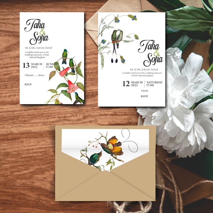 Gig Preview - Design invitation cards for weddings and themed events