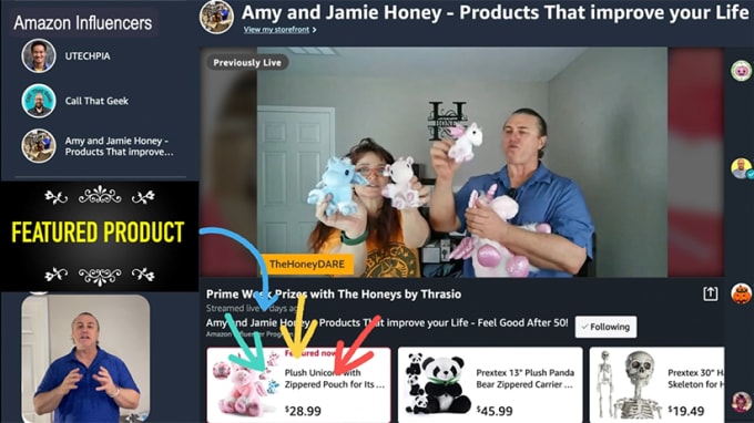 Gig Preview - Live sell your amazon product as an influencer on live show