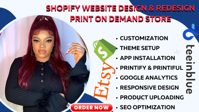 Gig Preview - Create print on demand set up shopify store  website shopify website printify